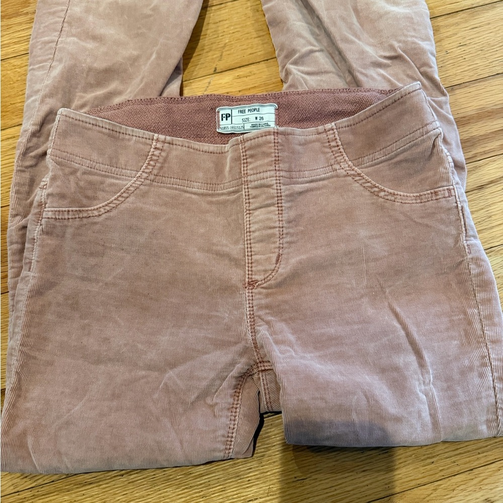 Pink We the Free Bottoms Penny Pull Up Flare Courderoys - Picture 6 of 9